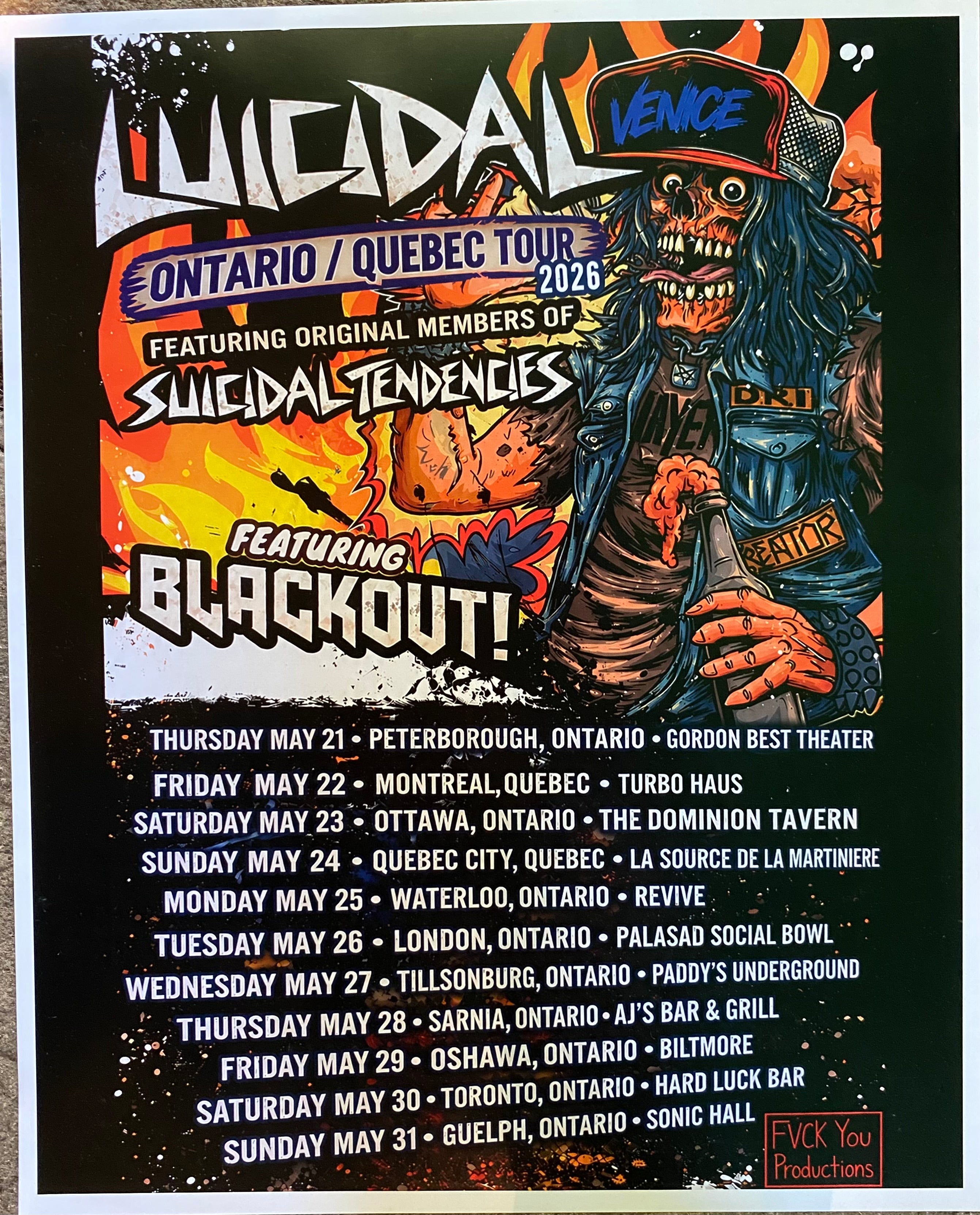 Luicidal/Blackout! 2026 Tour Poster